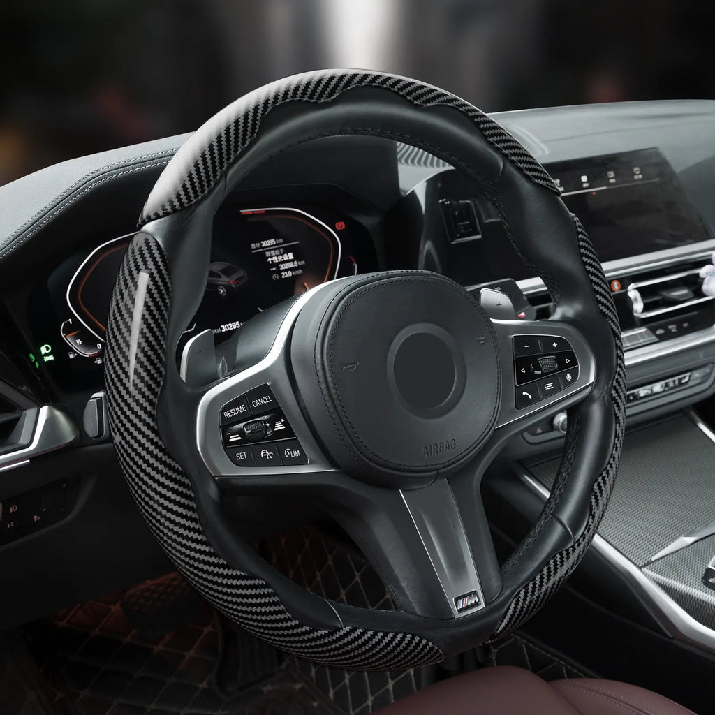 🚗Car Steering Wheel Cover, Non slip Design Steering Wheel Protector, Universal Car Steering Wheel Cover for 15 Inch