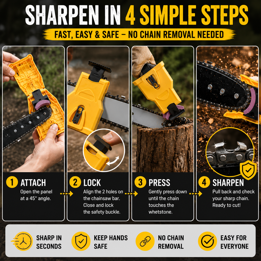 🔥Chainsaw Chain Sharpener Kit | Fast Portable Saw Chain Sharpening Tool