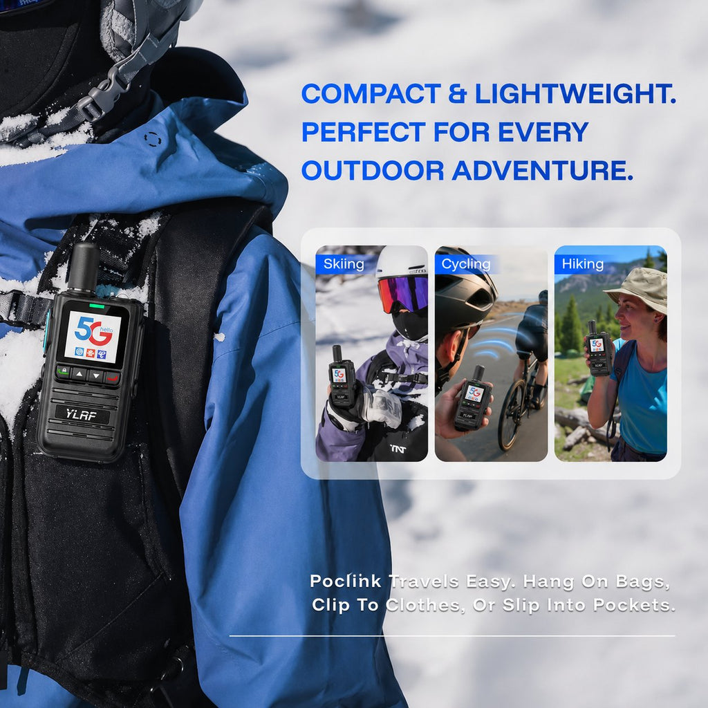5G LTE Global Walkie Talkie with Lifetime Free SIM – Unlimited Range POC Smart Radio with App – Rugged Waterproof Pocket Radio for Hiking & Off-Grid Teams 🌍
