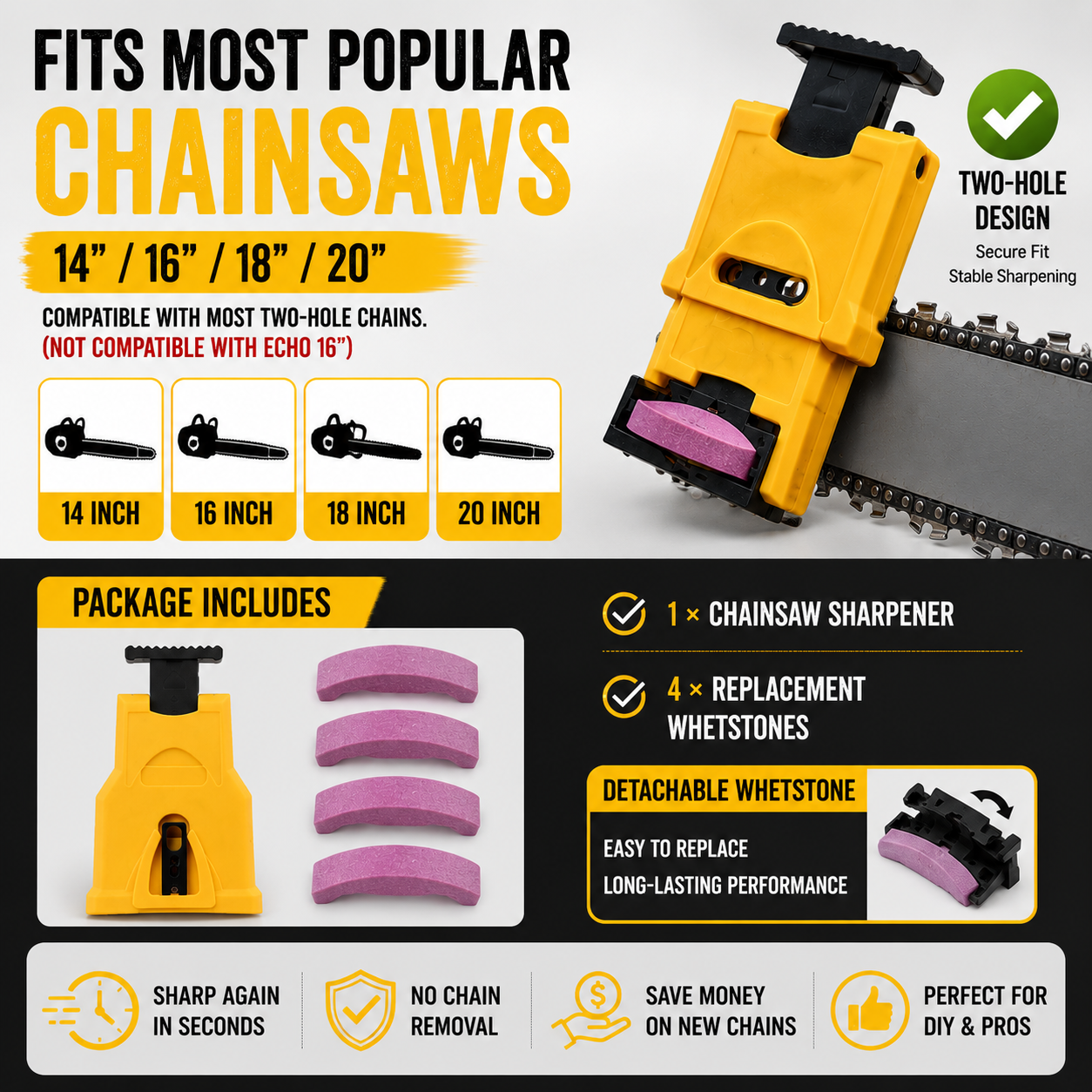 🔥Chainsaw Chain Sharpener Kit | Fast Portable Saw Chain Sharpening Tool