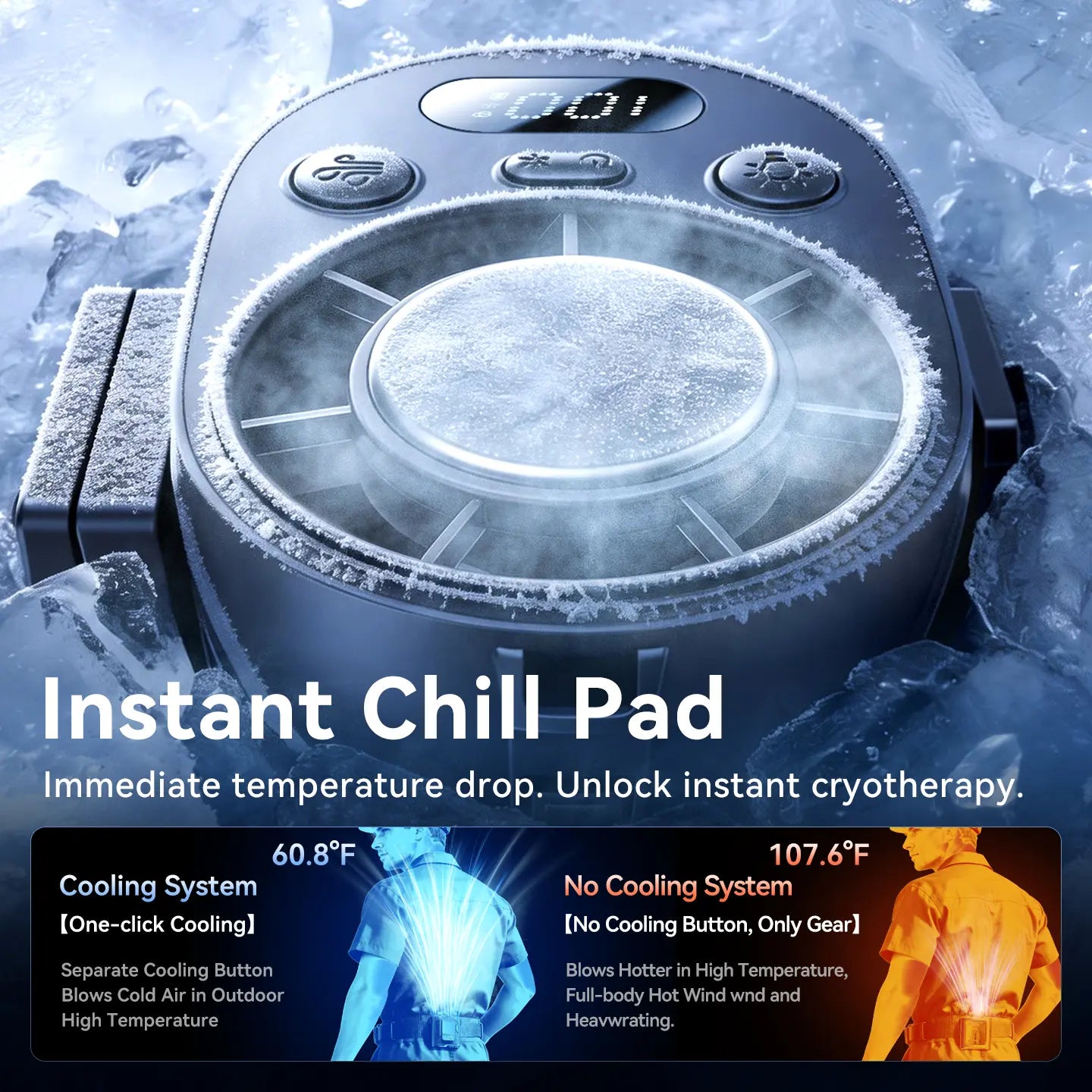 🌬️Smart Portable Rechargeable Fan with Ice Cooler