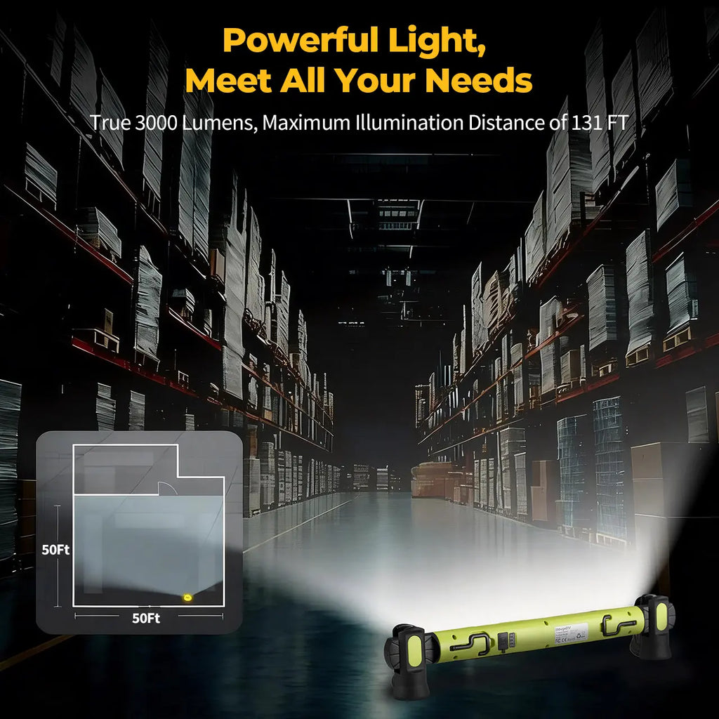 Under Hood Work Light Bar, 3000LM LED Magnetic Light Bar with Hooks, 5200mAh Cordless Rechargeable Hood Light Fathers Day Dad Gifts for Men/Mechanic/Car Repairing/Garage