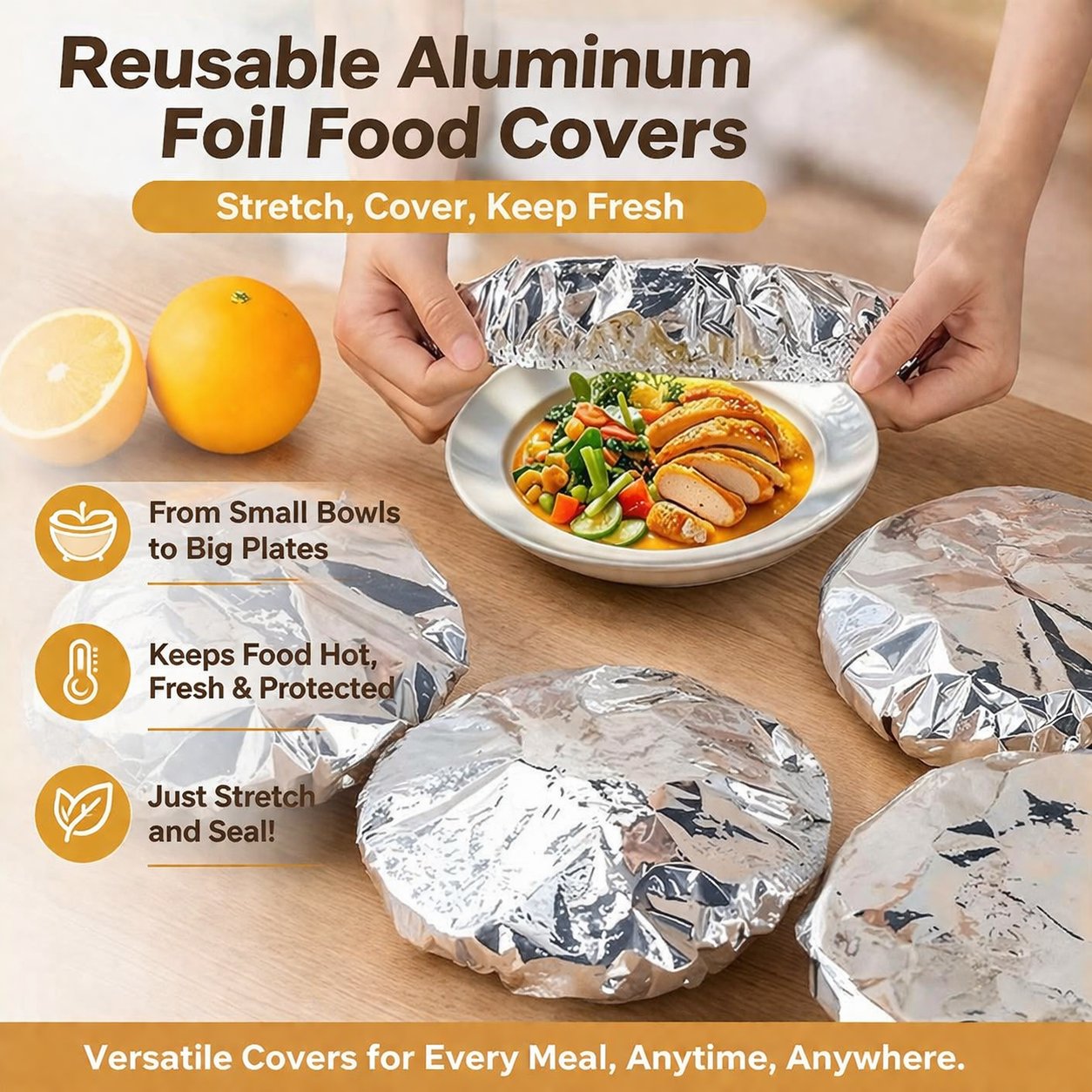 Aluminum Foil Heat Shield Covers – No Plastic 🥘