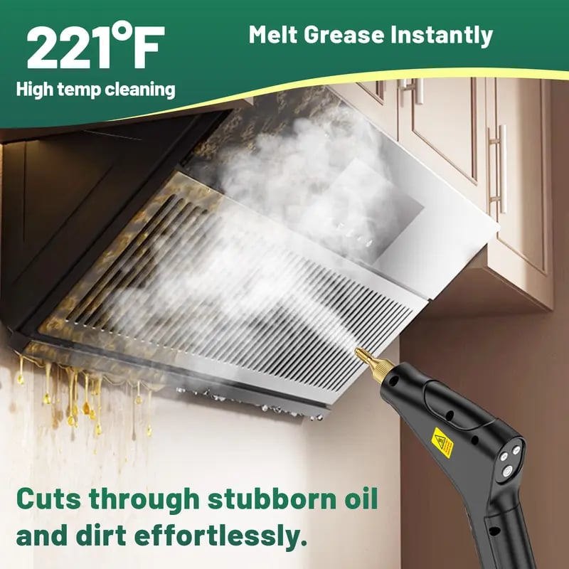 🔥Portable Handheld Steam Cleaner with 10 Accessories, Adjustable Levels, Fast Heat-Up Steamer for Kitchen, Bathroom, Tile & Car Cleaning