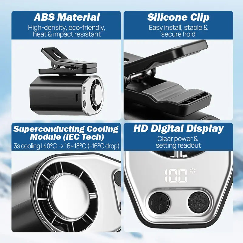 JOYTUTUS 2026 Car Clip Fan with 360° Rotation & USB Rechargeable