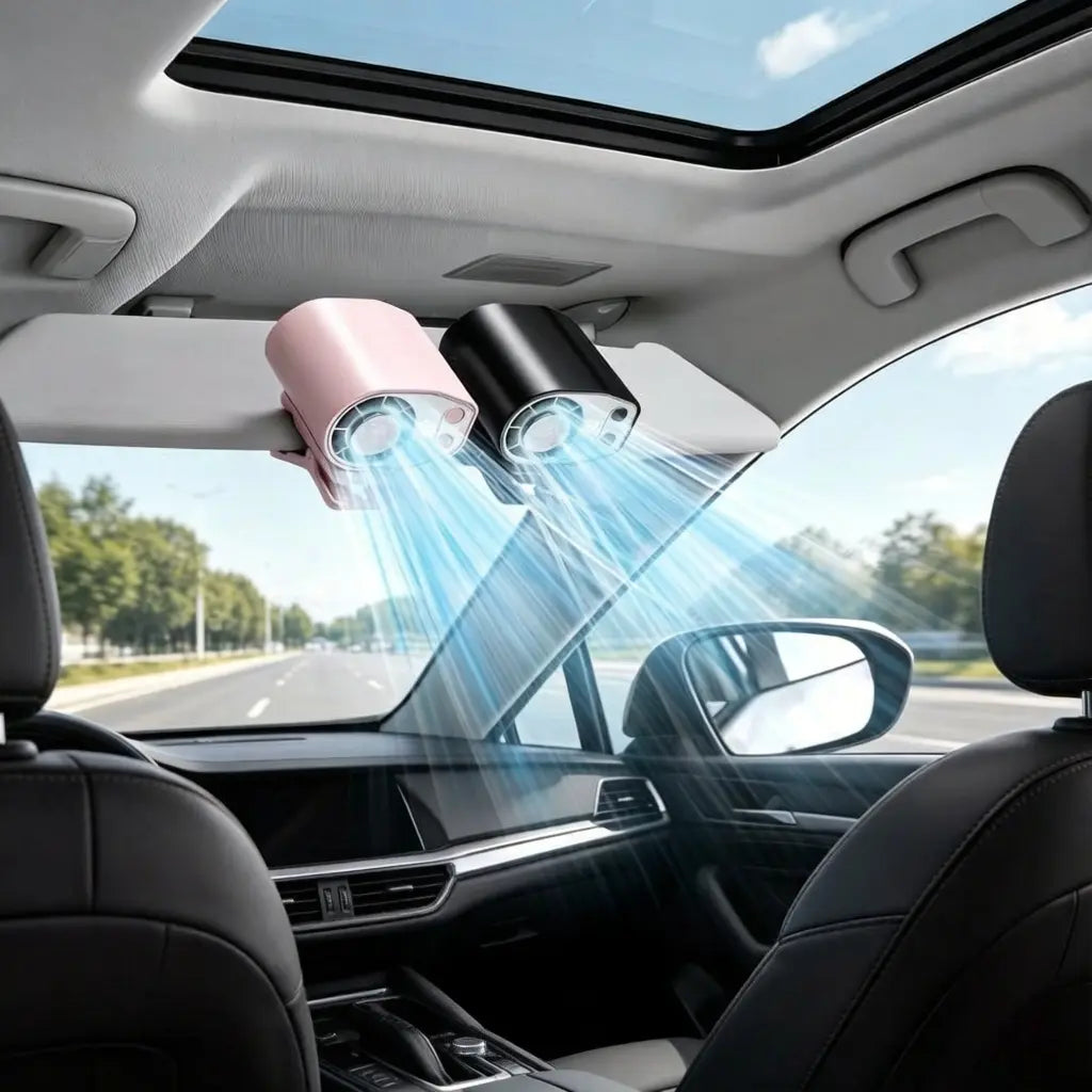 JOYTUTUS 2026 Car Clip Fan with 360° Rotation & USB Rechargeable