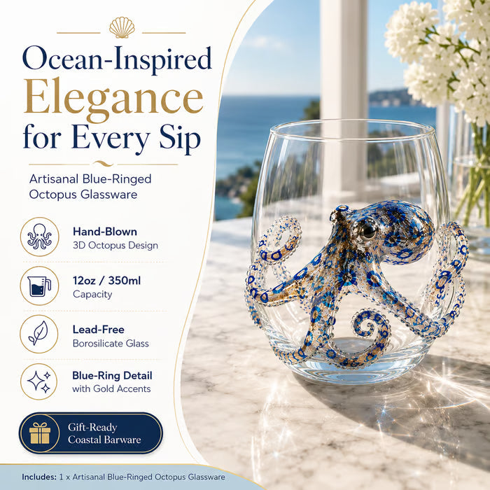 ⚡Artisanal Blue Ringed Octopus Glassware