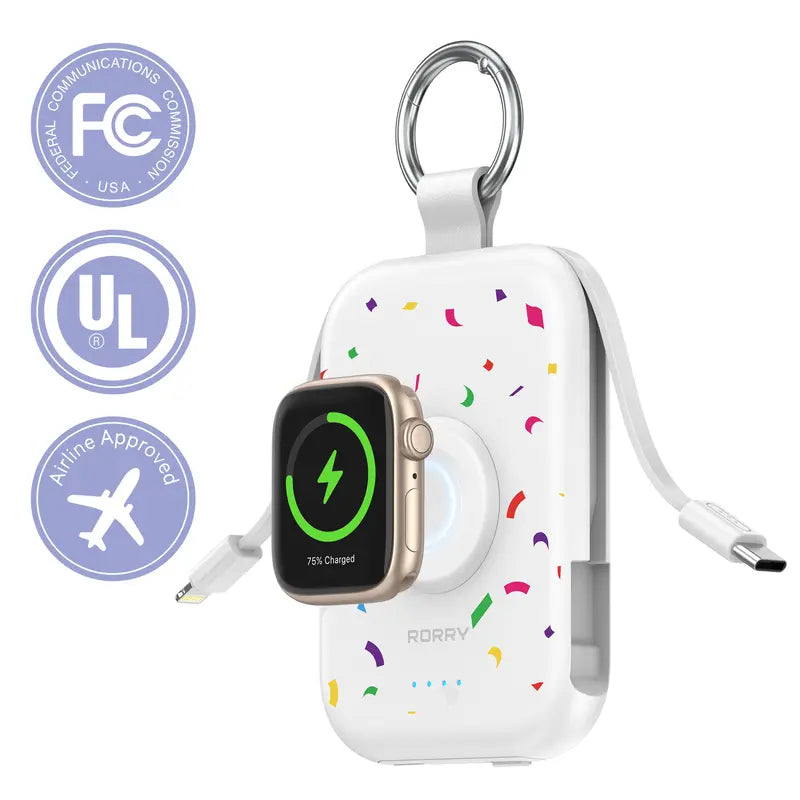 RORRY 10000mAh Portable Charger for Apple Watch & iPhone