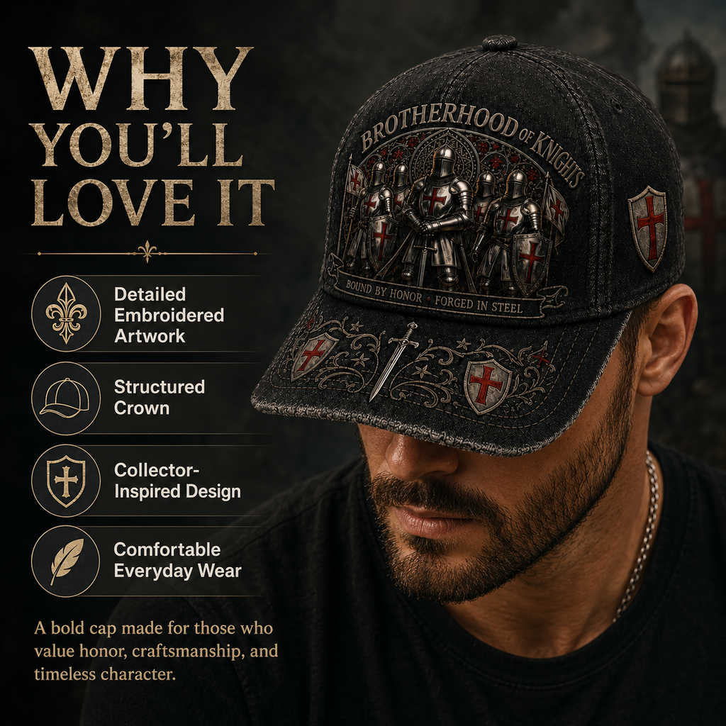 🧢 Bound By Honor Forged In Steel – Knights Templar Cap