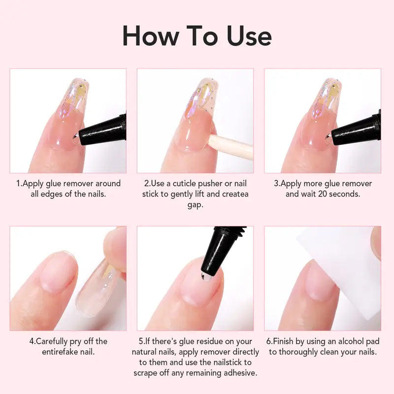 Newly Upgraded 10g Quick-Drying Semi-Solid Nail Glue with 10ml Remover – Long-Lasting Adhesive Gel for Press-On Nails, Acrylic Tips, and Salon-Quality Nail Kits – Easy Application, No UV Lamp Needed for Home or Salon Use