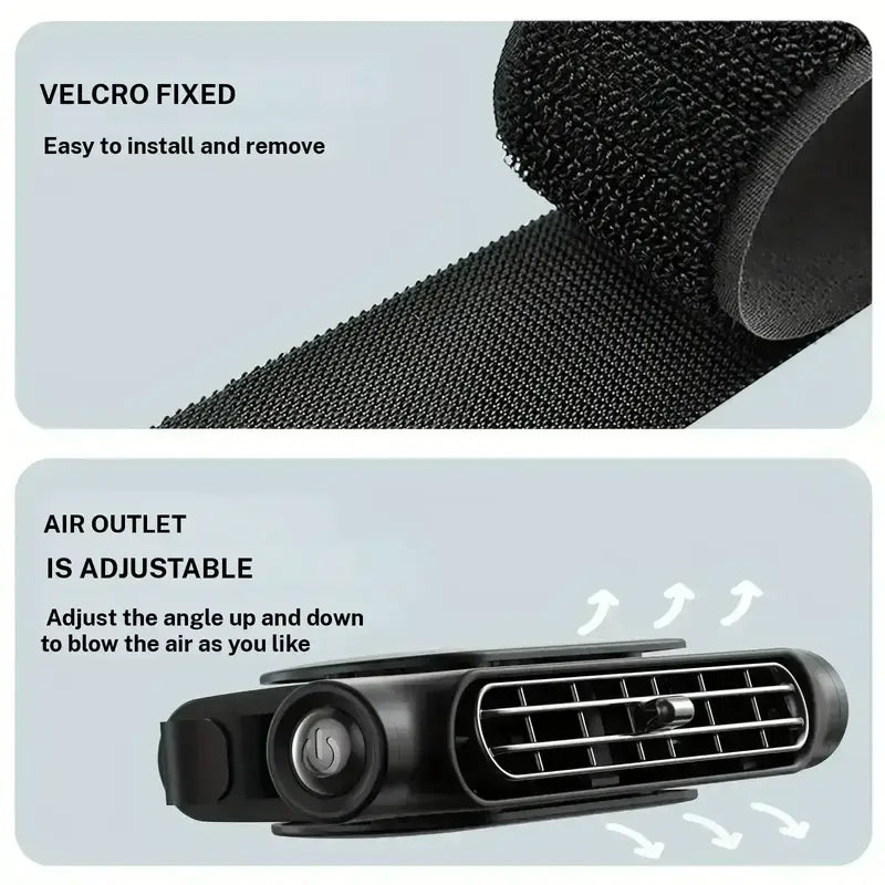 🔥Car Seat Velcro Fan – Portable & Adjustable, Stays in Place