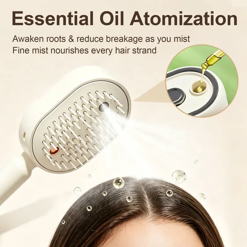 ✨Multifunctional Hair Care Comb | Built-in Mist Sprayer, Scalp Massager, Red Light, Smooth Tangled Frizzy Hair💧