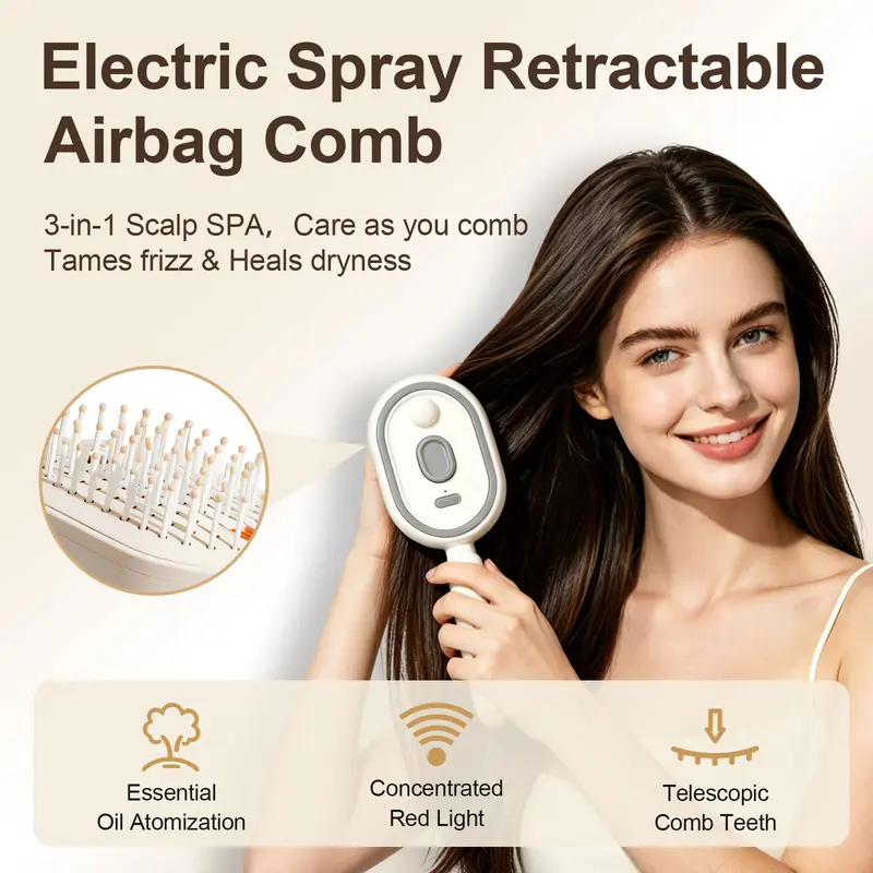🔥Summer Limited⏳50% OFF 🔥Electric Spray Air Cushion Massage Comb