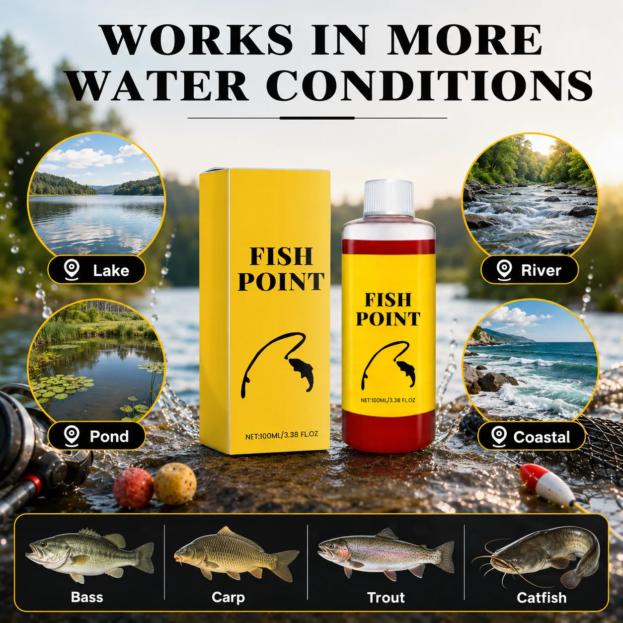 🐟Concentrated Fish Attractant Liquid – Fast-Acting Red Worm Formula