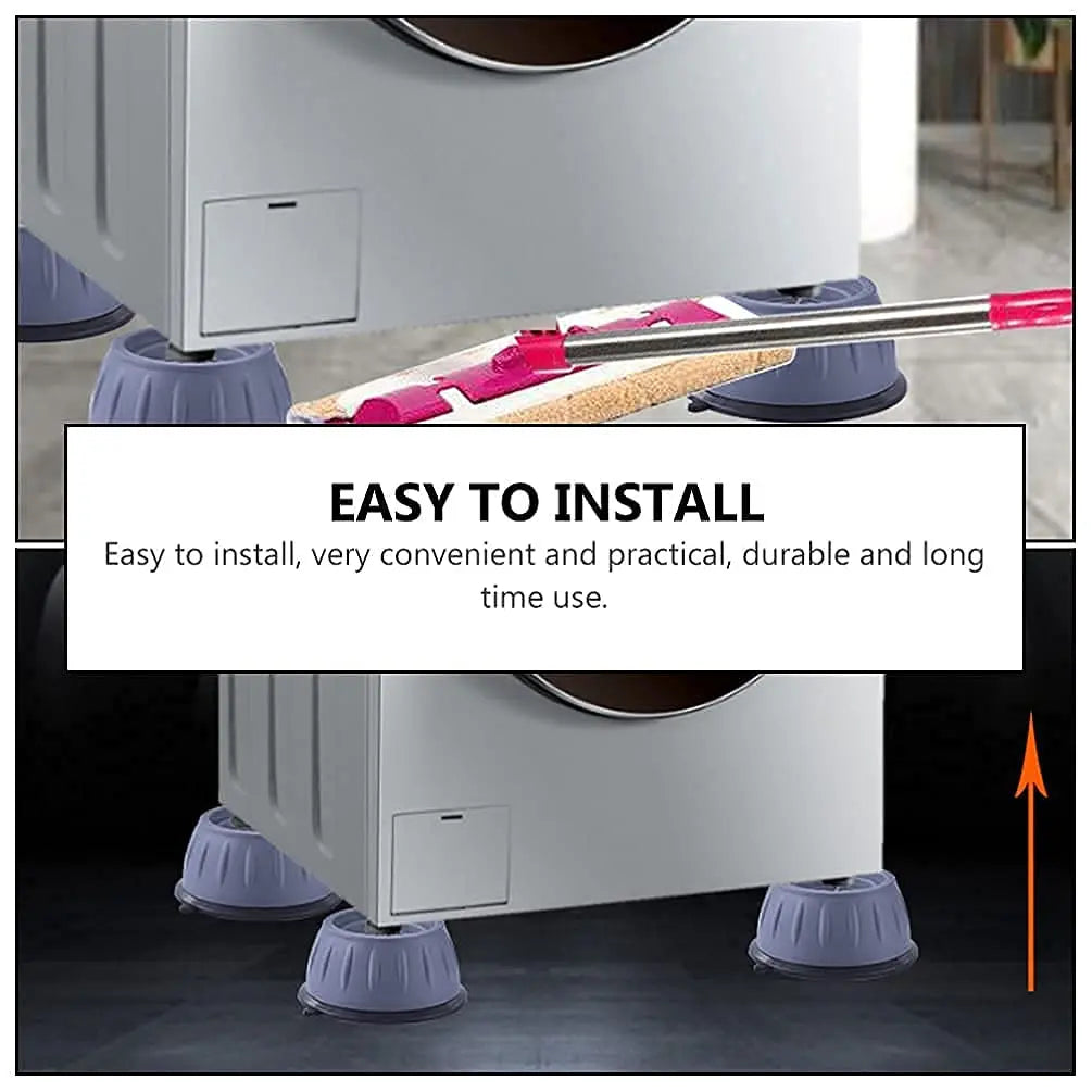 4-Piece Durable Compact Shock-Absorbing Pads for Large Home Appliances (Washing Machines, Dryers, Refrigerators) - Reduces Vibrations and Noise, Prevents Movement, Refrigerator Accessories