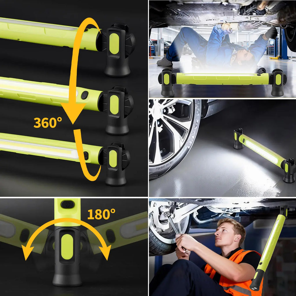 Under Hood Work Light Bar, 3000LM LED Magnetic Light Bar with Hooks, 5200mAh Cordless Rechargeable Hood Light Fathers Day Dad Gifts for Men/Mechanic/Car Repairing/Garage