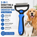 🔥Professional Double-Sided Pet Grooming Rake，Undercoat Deshedding Tool for Dogs & Cats