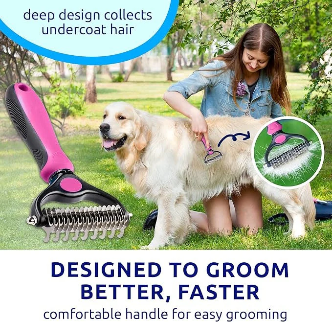 Pet Knotter Dog Grooming Hair Removal Pet Tools Hair Removal Comb Brush Double Sided Pet Supplies
