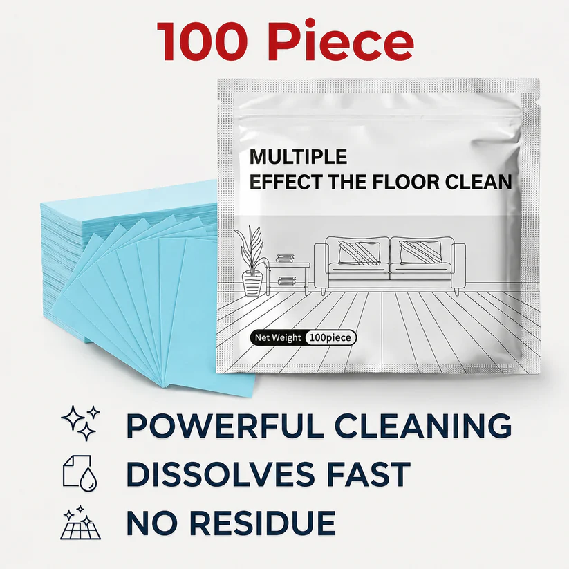 🧼 Multi-Effect Floor Cleaner Wipes – Antibacterial, Deodorizing, Safe for Wood & Tile (100 Pcs)