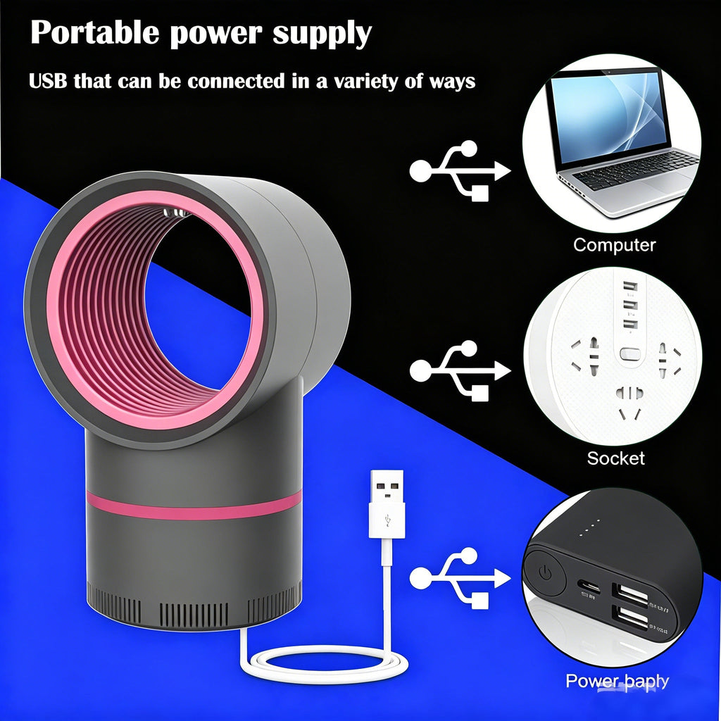 🦟 360° LED Mosquito Killer Lamp – Mute UV Light, Bug Trap for Home