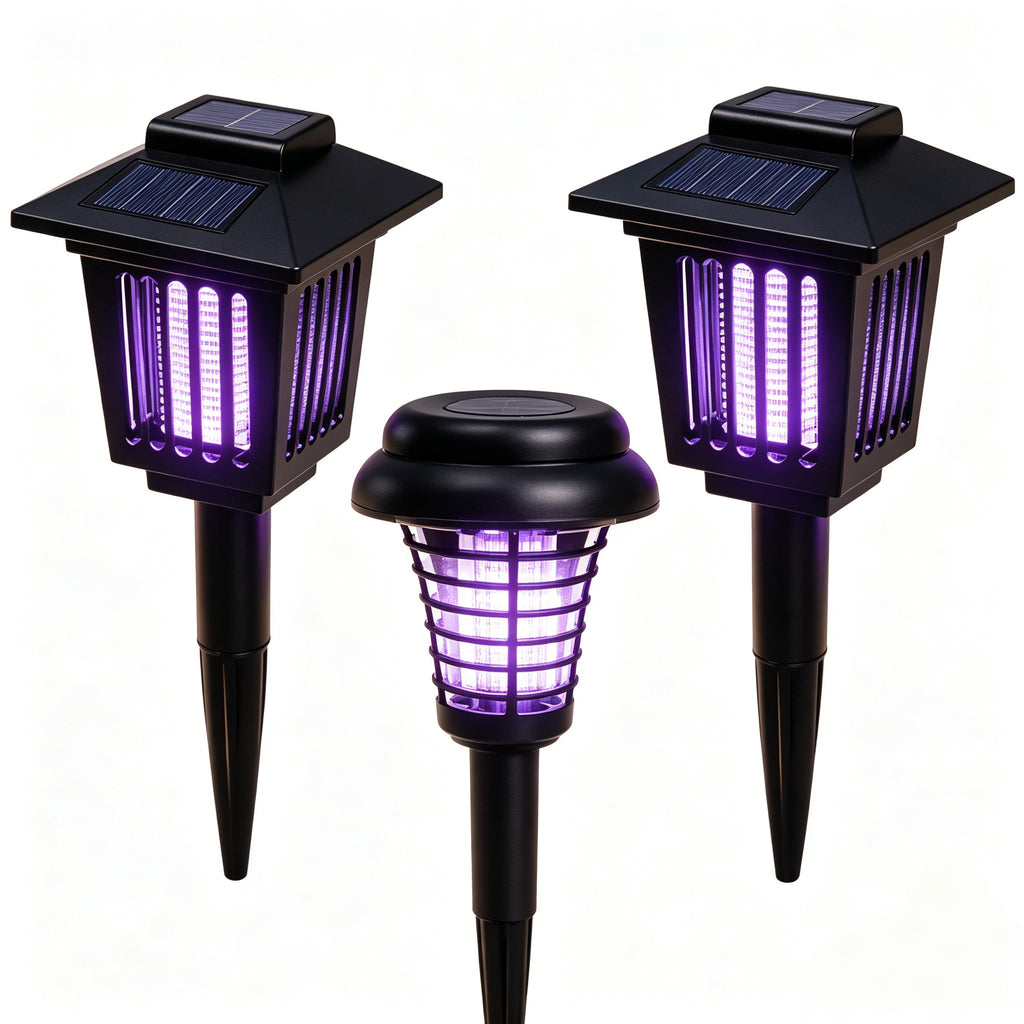 ☀️ 2-in-1 Solar Bug Zapper – UV Mosquito Killer + Soft Pathway Light, Auto Dusk-to-Dawn, IP65