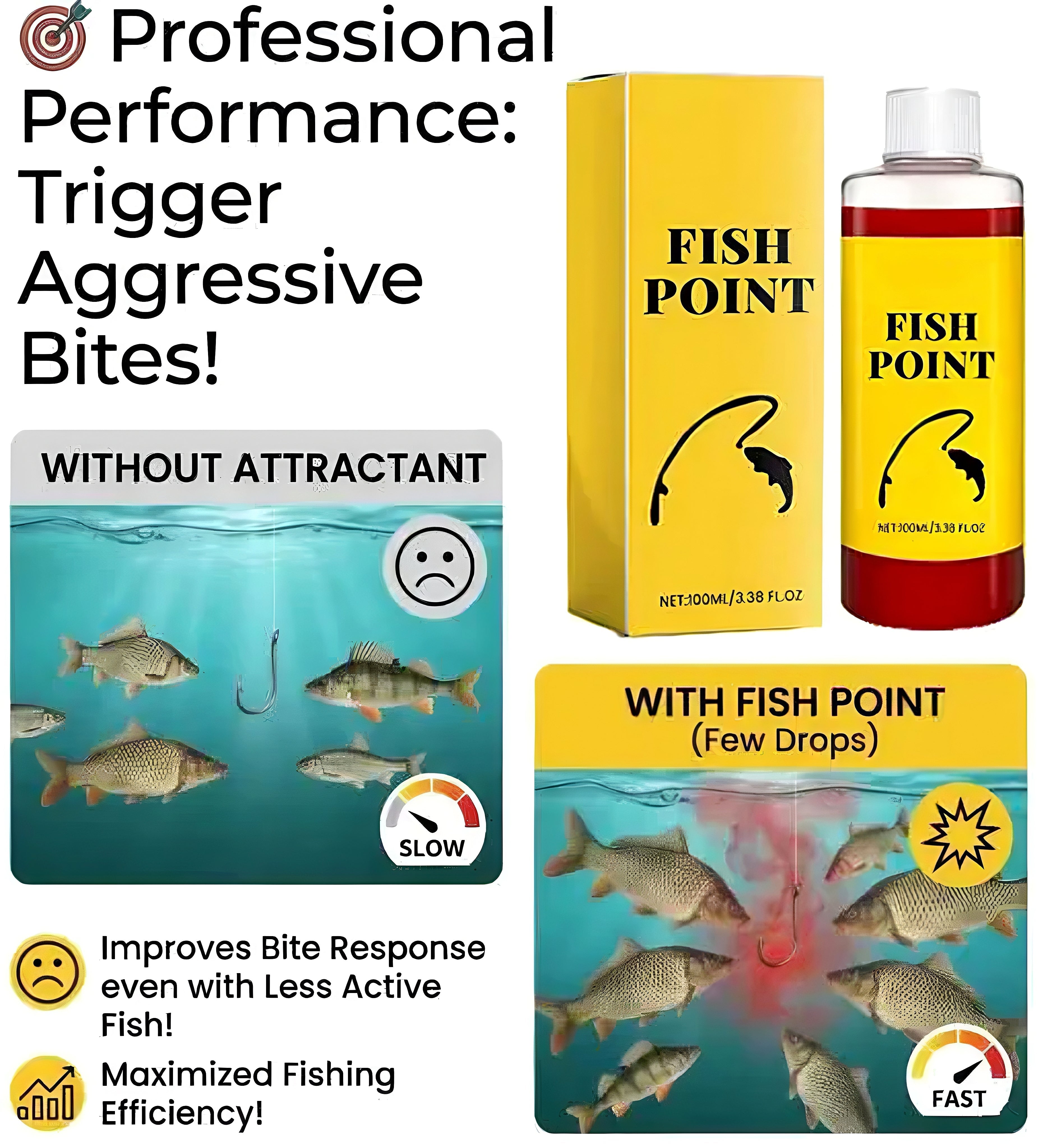🎣 Fish Attractant – Red Worm Formula, More Bites, Less Waiting