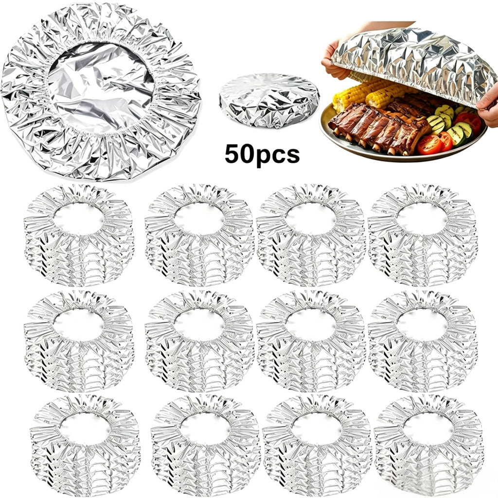 🍳Aluminum Foil Heat Shield Covers – No Plastic, Heat-Resistant, Reusable