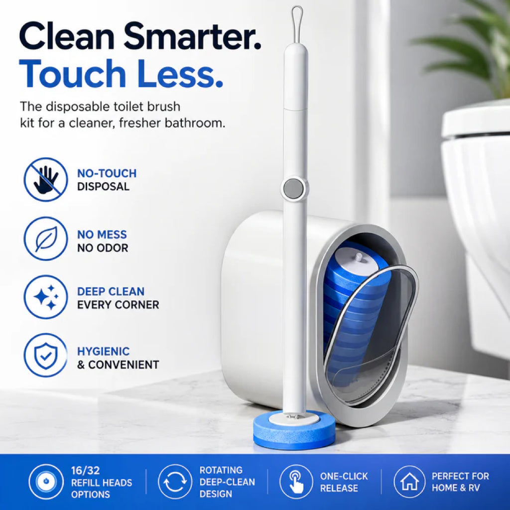 Disposable Toilet Brush Kit | No-Touch Toilet Cleaner