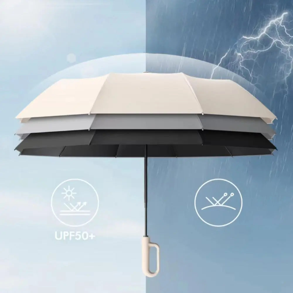 🌂Automatic Folding Umbrella,Portable Rain Umbrella with Loop Buckle, Windproof & Waterproof Umbrella for Men & Women