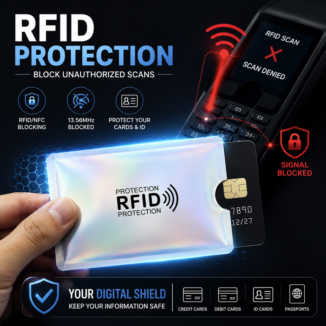 🔥8 Counts RFID Blocking Sleeves Set