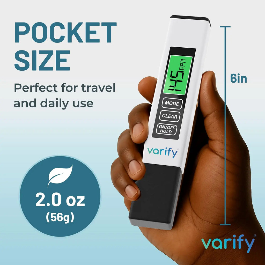 VARIFY 4-in-1 TDS Meter Digital Water Tester for Drinking Water Accurate 0-9990 PPM EC & Temp Readings Ideal for RO Systems Aquariums Pools Portable & Travel-Friendly Halloween Sales