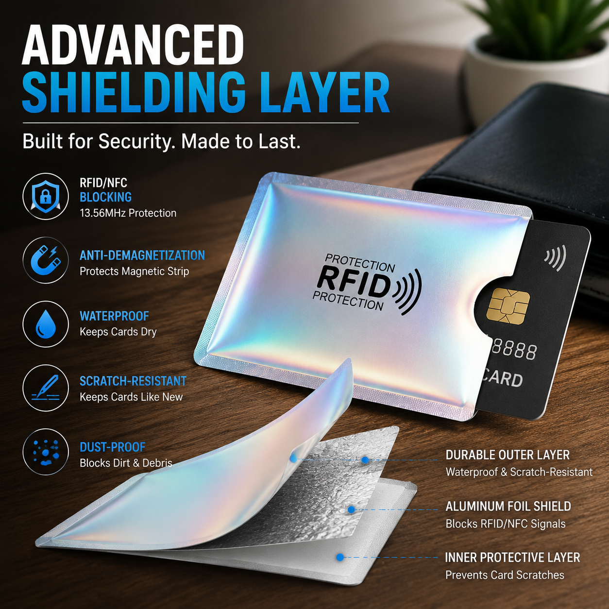 🔥8 Counts RFID Blocking Sleeves Set
