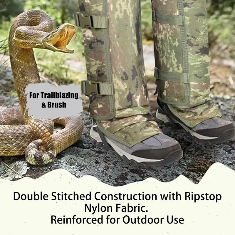 Unisex Adjustable Outdoor Snake-Resistant Leg Gaiters, Abrasion-Resistant Durable Fabric Protective Gear for Hunting, Hiking