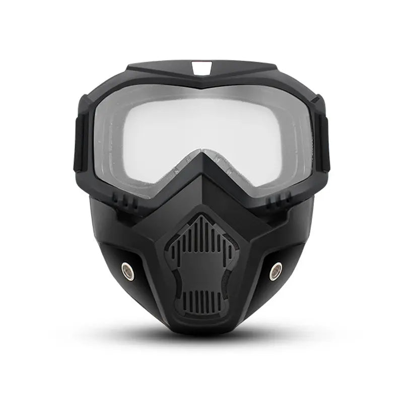 A Full-face Goggle with Anti-fog High-definition Lenses, a Detachable and Adjustable Ski Mask, and a Comfortable Sponge Pad - Made of Plastic.
