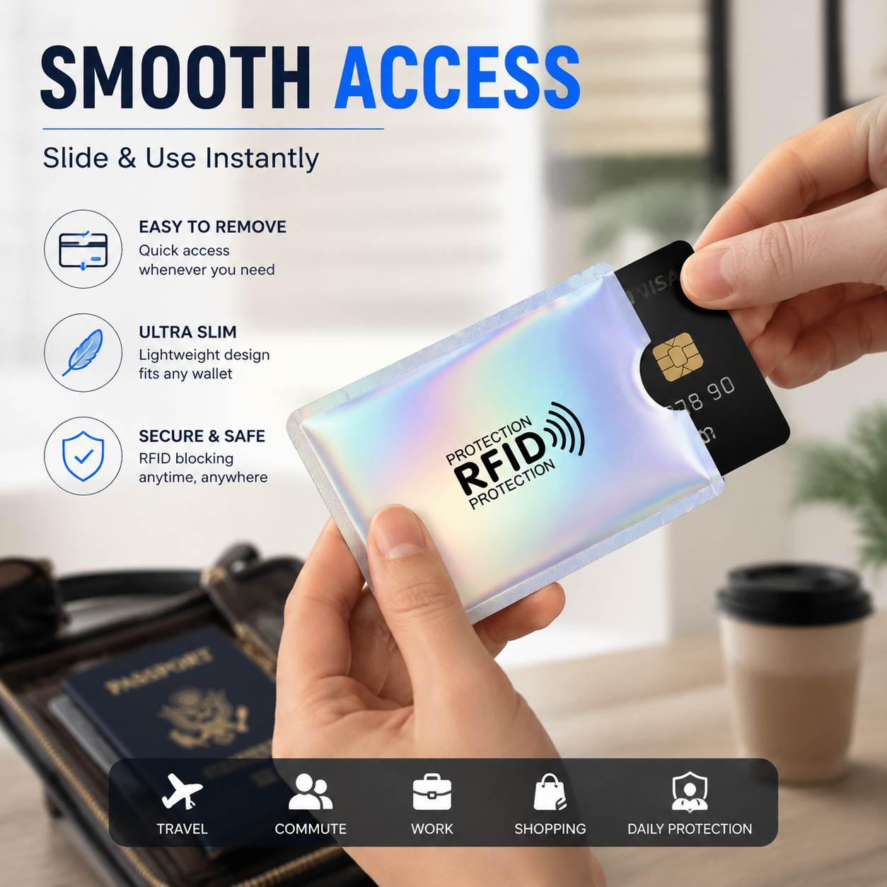 🔥8 Counts RFID Blocking Sleeves Set