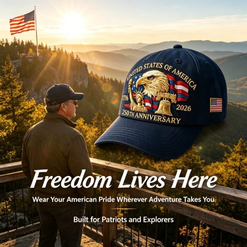 250th Anniversary American Patriotic Dad Hat with Eagle Statue of Liberty Embroidery