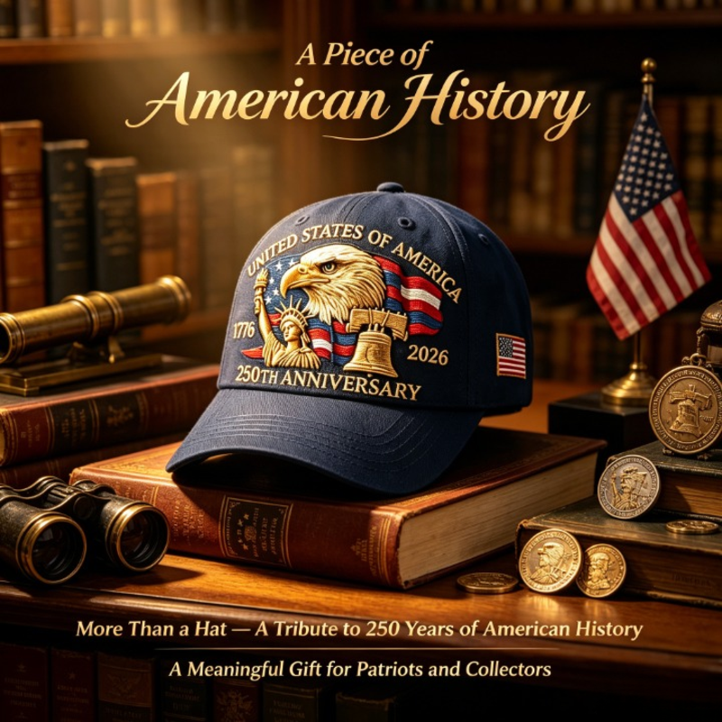 250th Anniversary American Patriotic Dad Hat with Eagle Statue of Liberty Embroidery