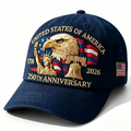 250th Anniversary American Patriotic Dad Hat with Eagle Statue of Liberty Embroidery