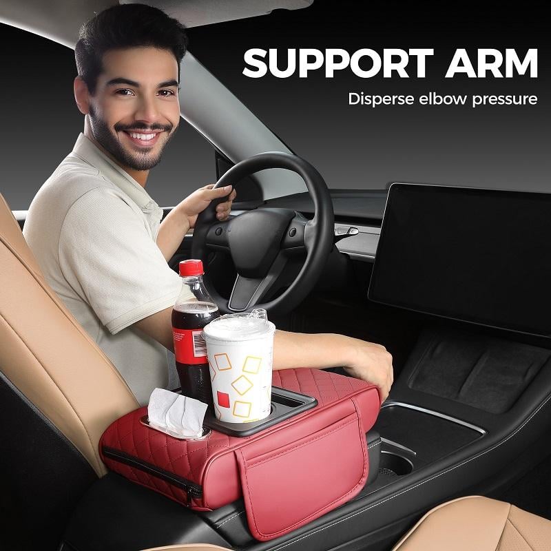 🔥Multifunctional PU Leather Car Armrest Box Mat