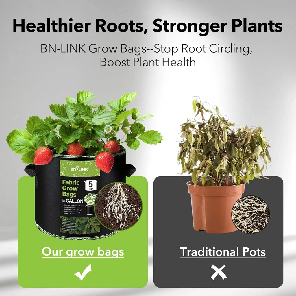 BN-LINK 5-Pack 5 Gallon Grow Bags