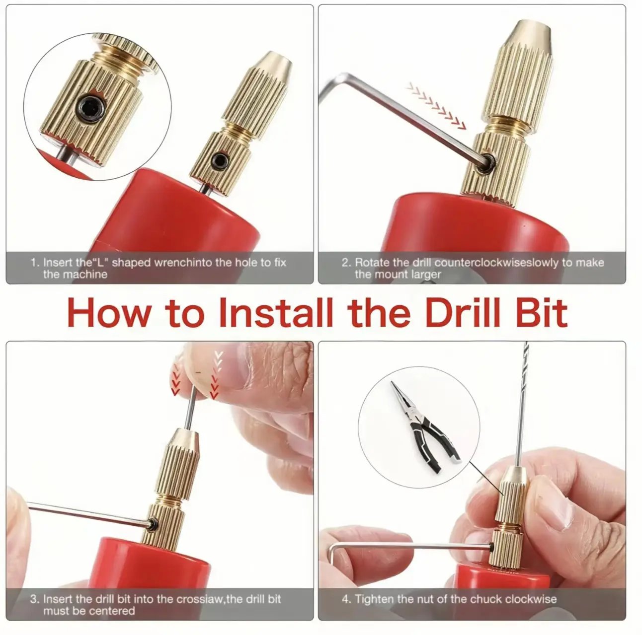 Micro Handheld Drill Bits, 0.7-1.2mm Crystal Epoxy For Resin Jewelry Making Mini Electric Drill Set DIY ABS
