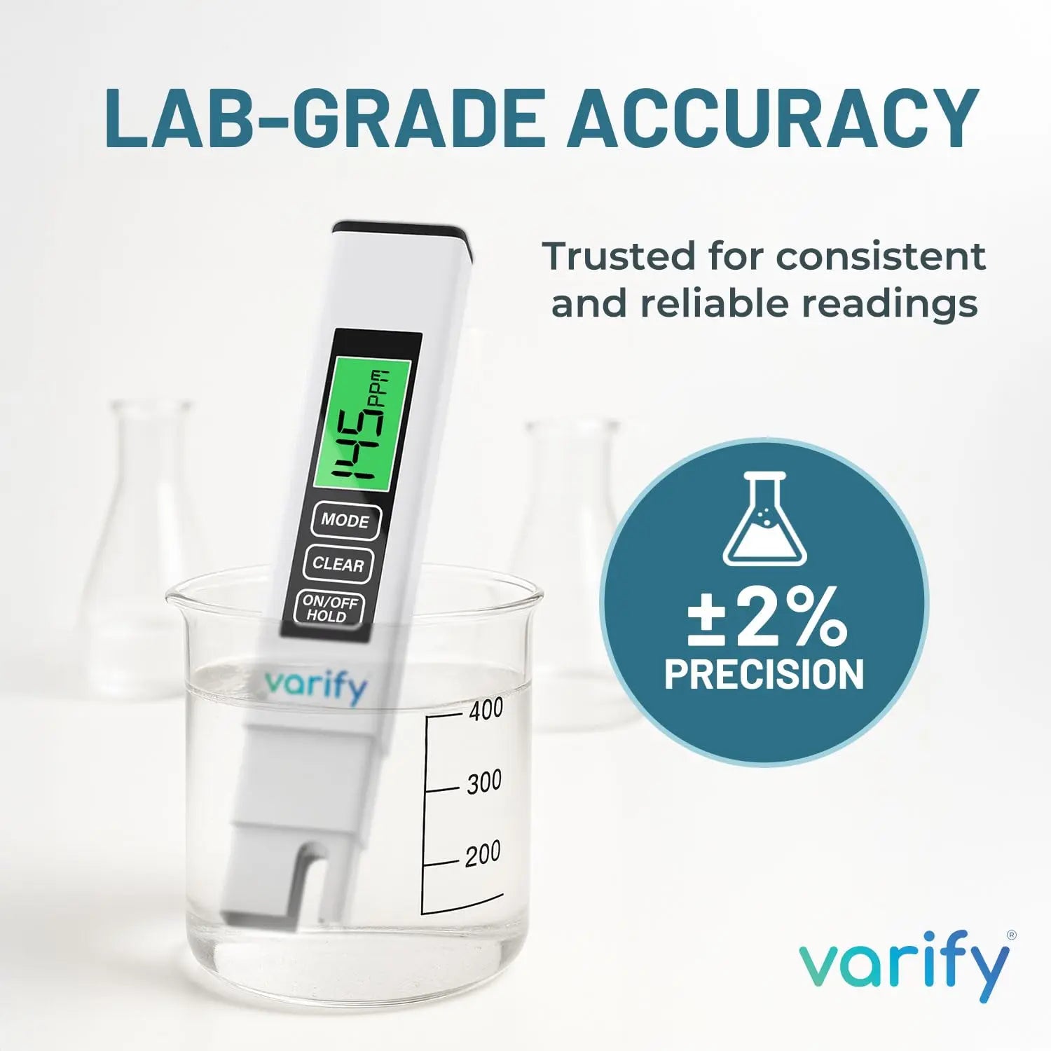 VARIFY 4-in-1 TDS Meter Digital Water Tester for Drinking Water Accurate 0-9990 PPM EC & Temp Readings Ideal for RO Systems Aquariums Pools Portable & Travel-Friendly Halloween Sales