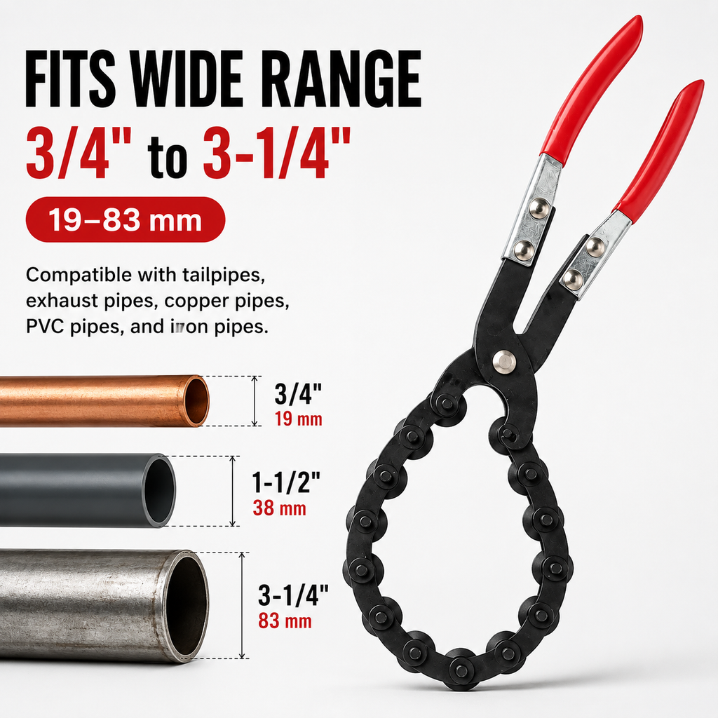 ⚡Exhaust Cutter, Cuts 3/4" to 3-1/4" Pipe, Durable Chain Cutter Tool