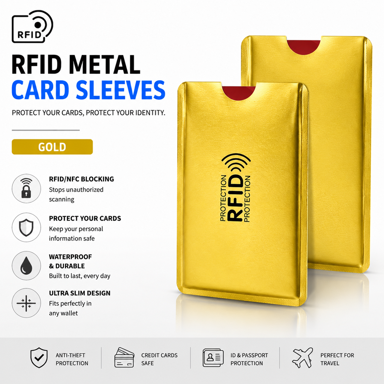8 Counts RFID Blocking Sleeves Set