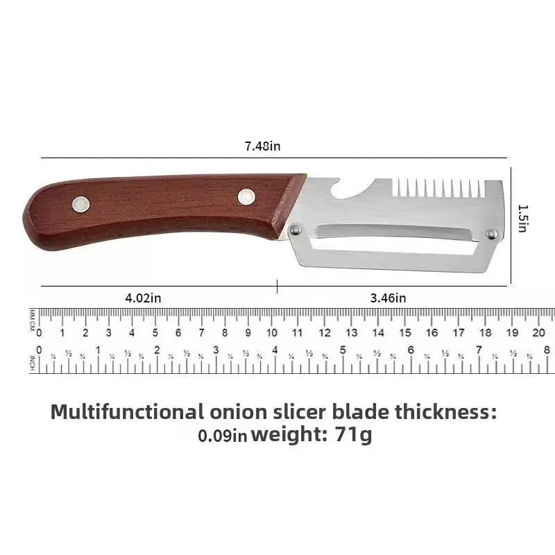 ❤️‍🔥Wooden-Handled Stainless Steel Sharp Peeler with Built-In Bottle Opener