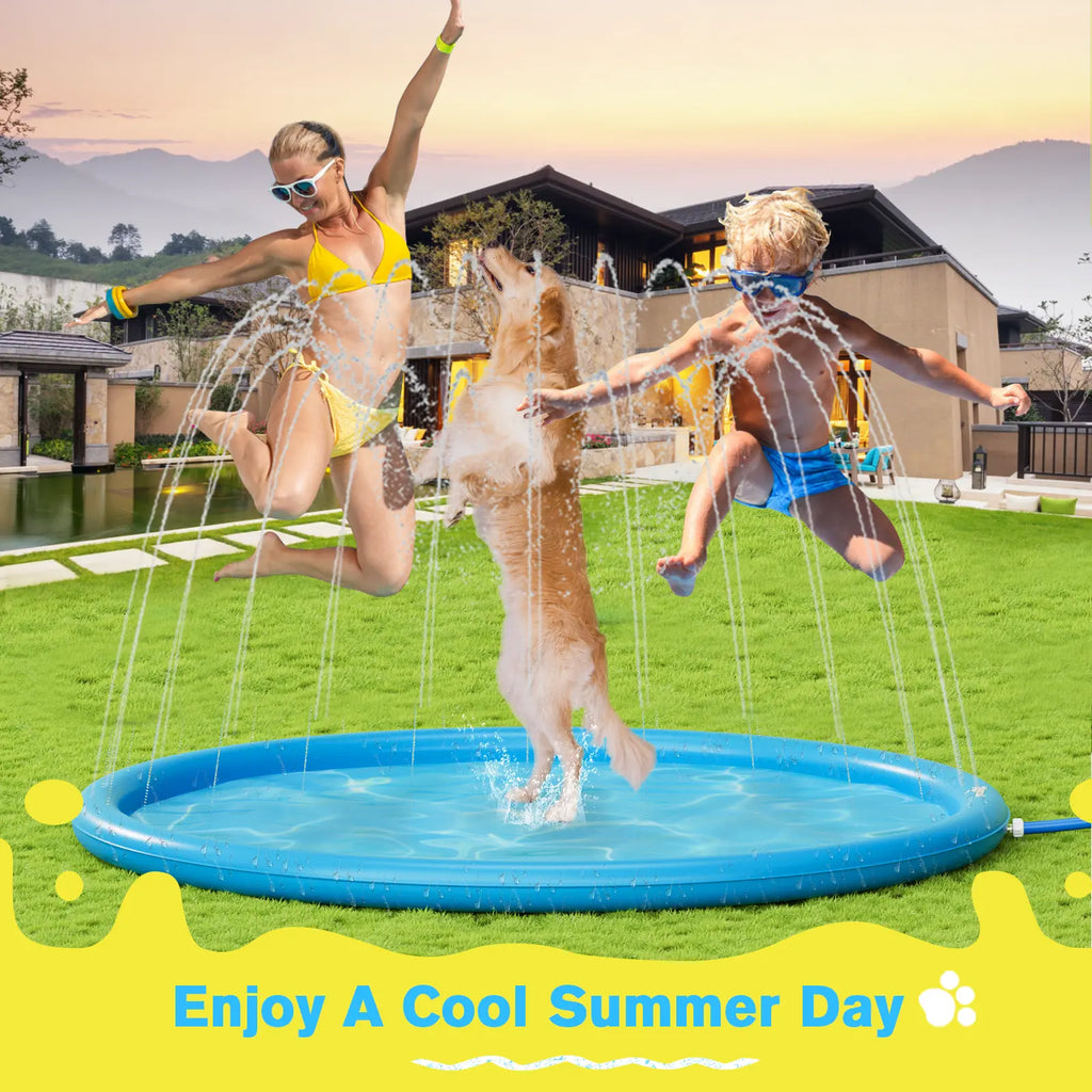 🐶 Splash Mat – Anti-Slip Water Play for Dogs & Kids, Summer Fun 💦