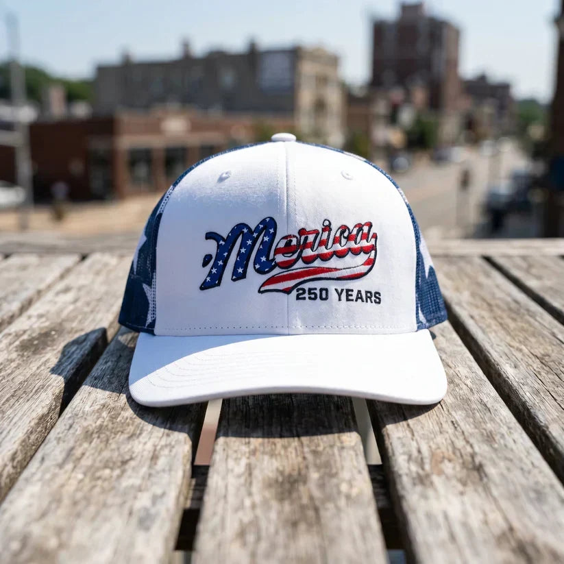 🔥Last day 50% OFF🎁Merica 250 Years Embroidered Mesh Back Trucker Hat