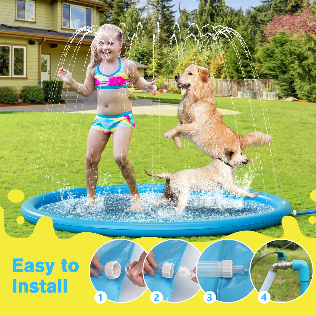 🐶 Splash Mat – Anti-Slip Water Play for Dogs & Kids, Summer Fun 💦