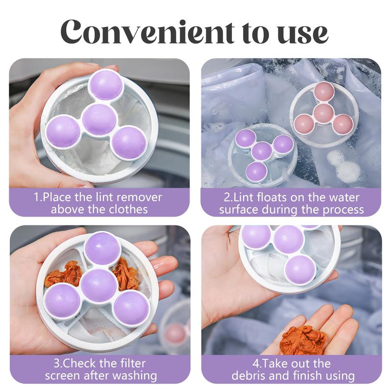 3 Pack Reusable Floating Washing Machine Hair Filter Bags - Pet Hair Lint Catcher