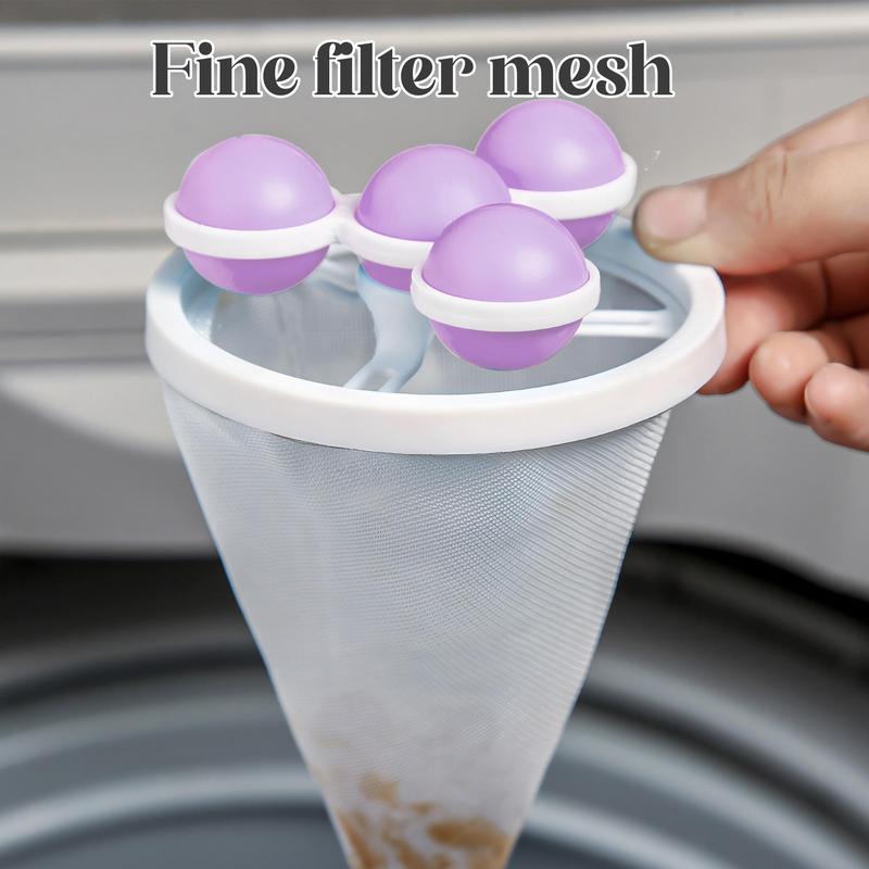 3 Pack Reusable Floating Washing Machine Hair Filter Bags - Pet Hair Lint Catcher
